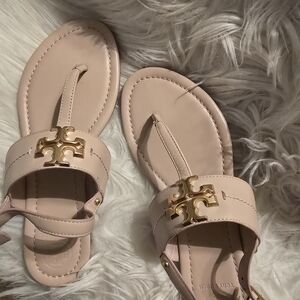 Tory Burch Blush Sandals with Gold Accents